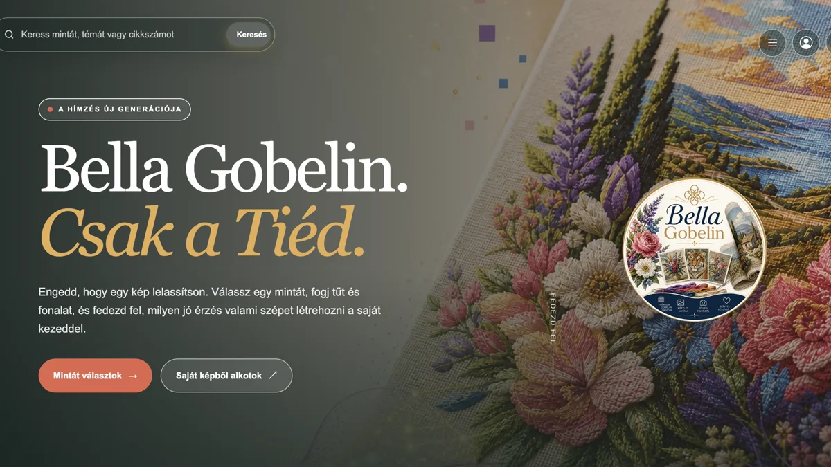 Bella Gobelin weboldal előnézete