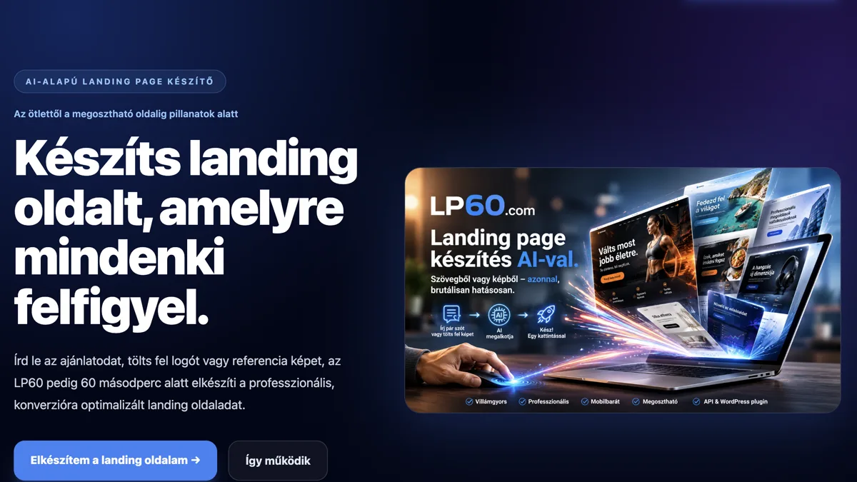 LP60 weboldal előnézete